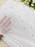 Premium Chiffon Dupatta with Silver Sitara Embroidery | Elegant Party Wear Dupatta | 2.5 Yards