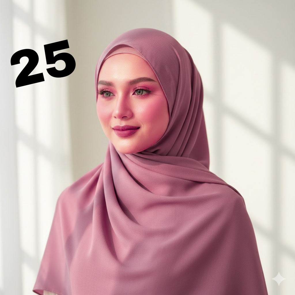 Plane Chiffon Georgette Hijab / Stoller