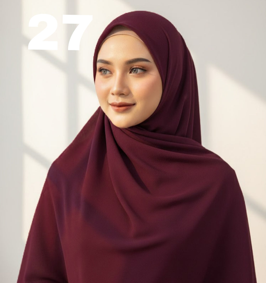 Plane Chiffon Georgette Hijab / Stoller