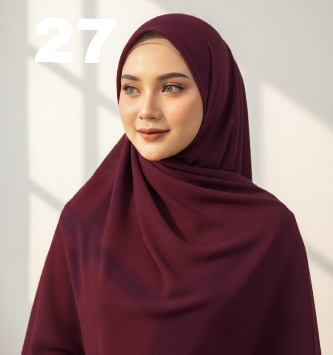 Plane Chiffon Georgette Hijab / Stoller