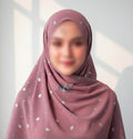 Georgette Chiffon Hijab Stole with Silver Leaf Foil Design - 2 Gaz
