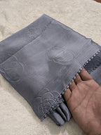 Premium Silk Hijab with Four Side Cutwork Lace | Elegant Party Wear Hijab