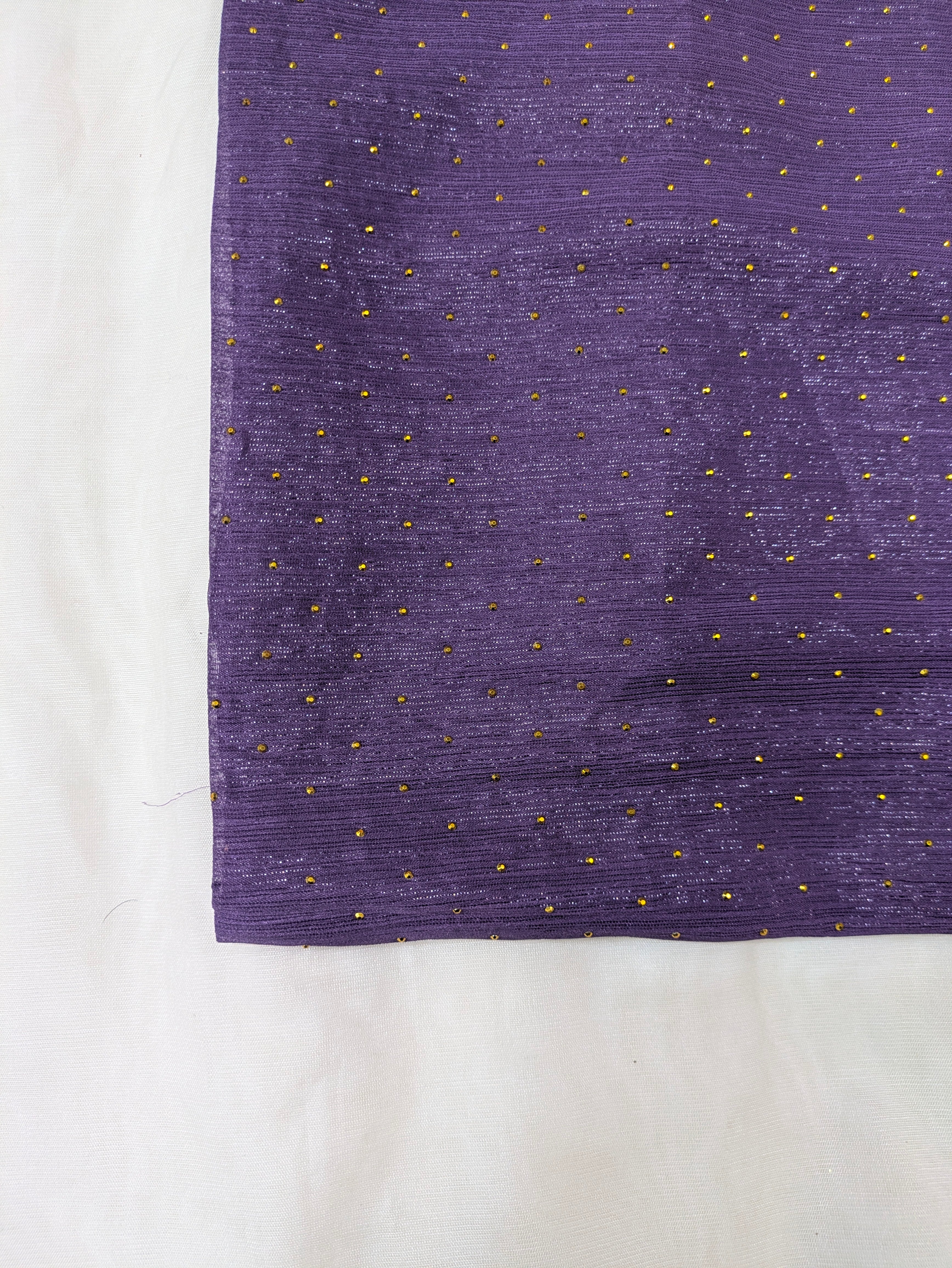 Georgette Chiffon Hijab with Golden Stone