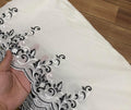 Voile Lawn white Scalloped Dupatta with black Embroidery | lawn Cutwork Dupatta Diyable in all colors 2.5 yards length