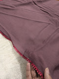 Premium Soft Lawn Hijab with Four Side Lace & Textured Fabric – 2 Yards