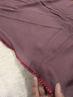 Premium Soft Lawn Hijab with Four Side Lace & Textured Fabric – 2 Yards