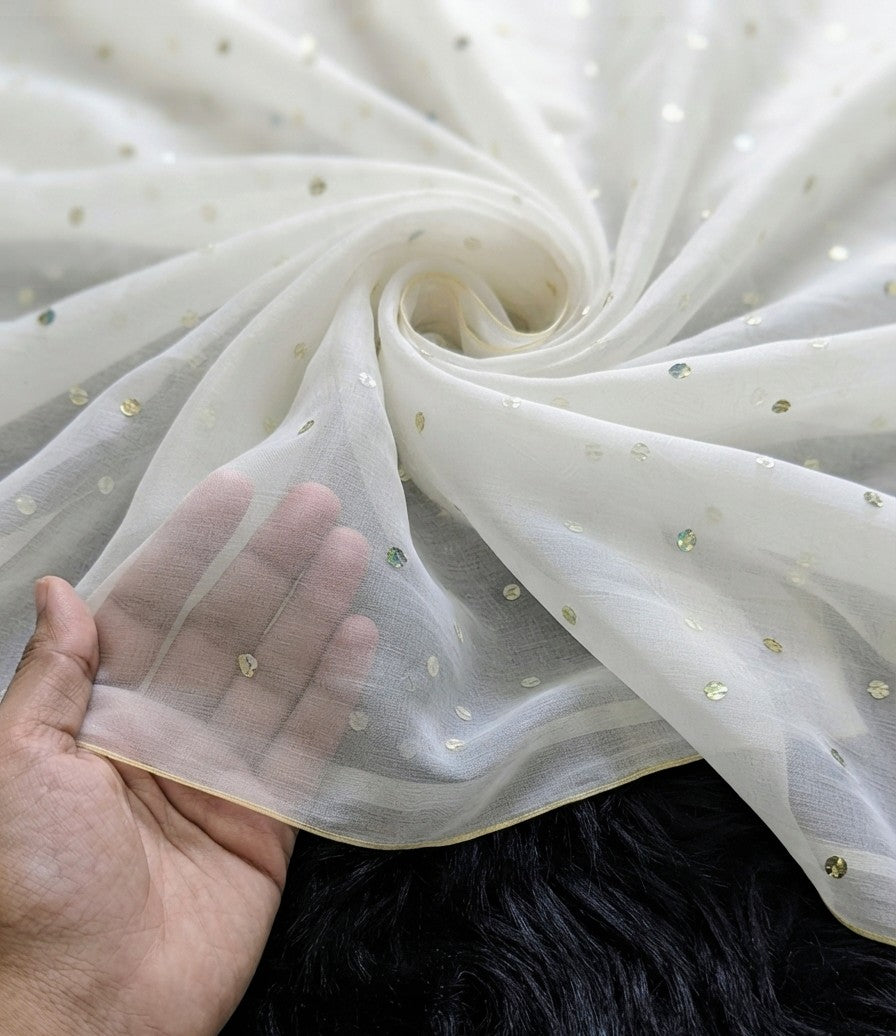Soft Organza  Dupatta With Golden Sitara Embroidery 2.5 yards 
 Dupatta Diyable in all colors