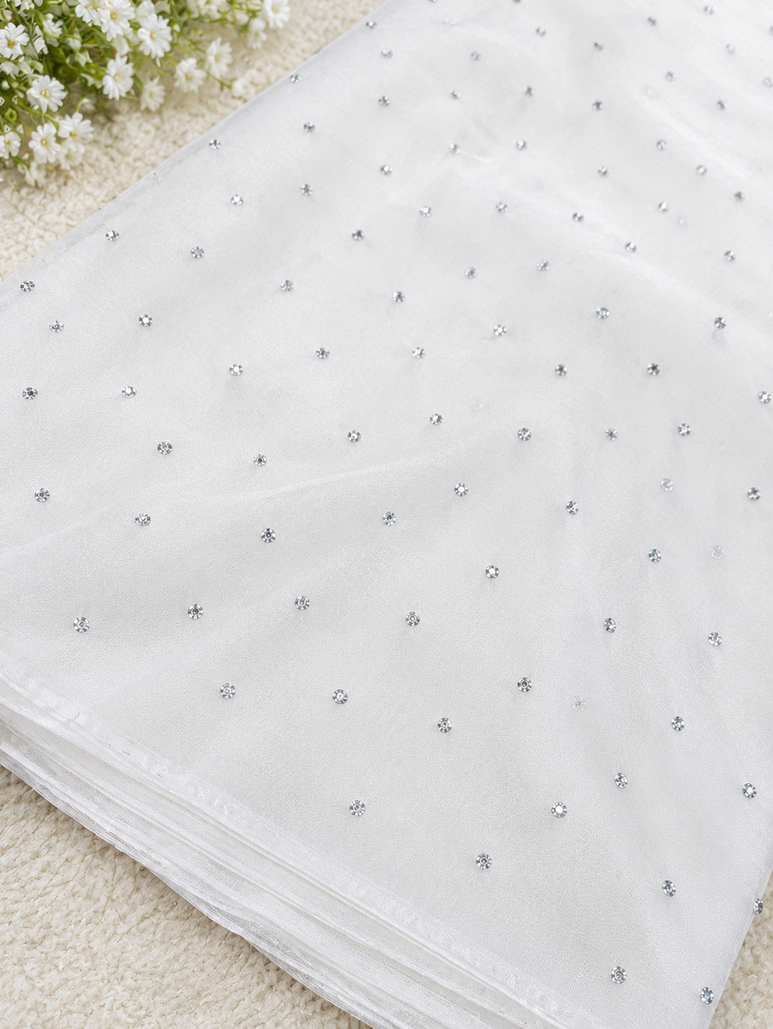 Pure Soft Organza Dupatta with Silver Chan Embroidery | Diyable Party Wear Dupatta | 2.5 Yards