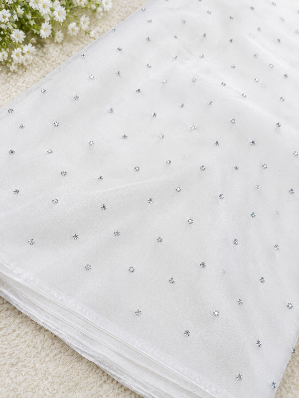 Pure Soft Organza Dupatta with Silver Chan Embroidery | Diyable Party Wear Dupatta | 2.5 Yards