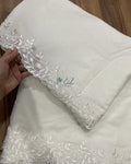Voile Lawn Scalloped Dupatta with White Embroidery | white lawn Cutwork Dupatta Diyable in all colors 2.5 yards