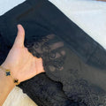 Voile Lawn black  Scalloped Dupatta with black    Embroidery | black lawn Cutwork Dupatta 2.5 yards length