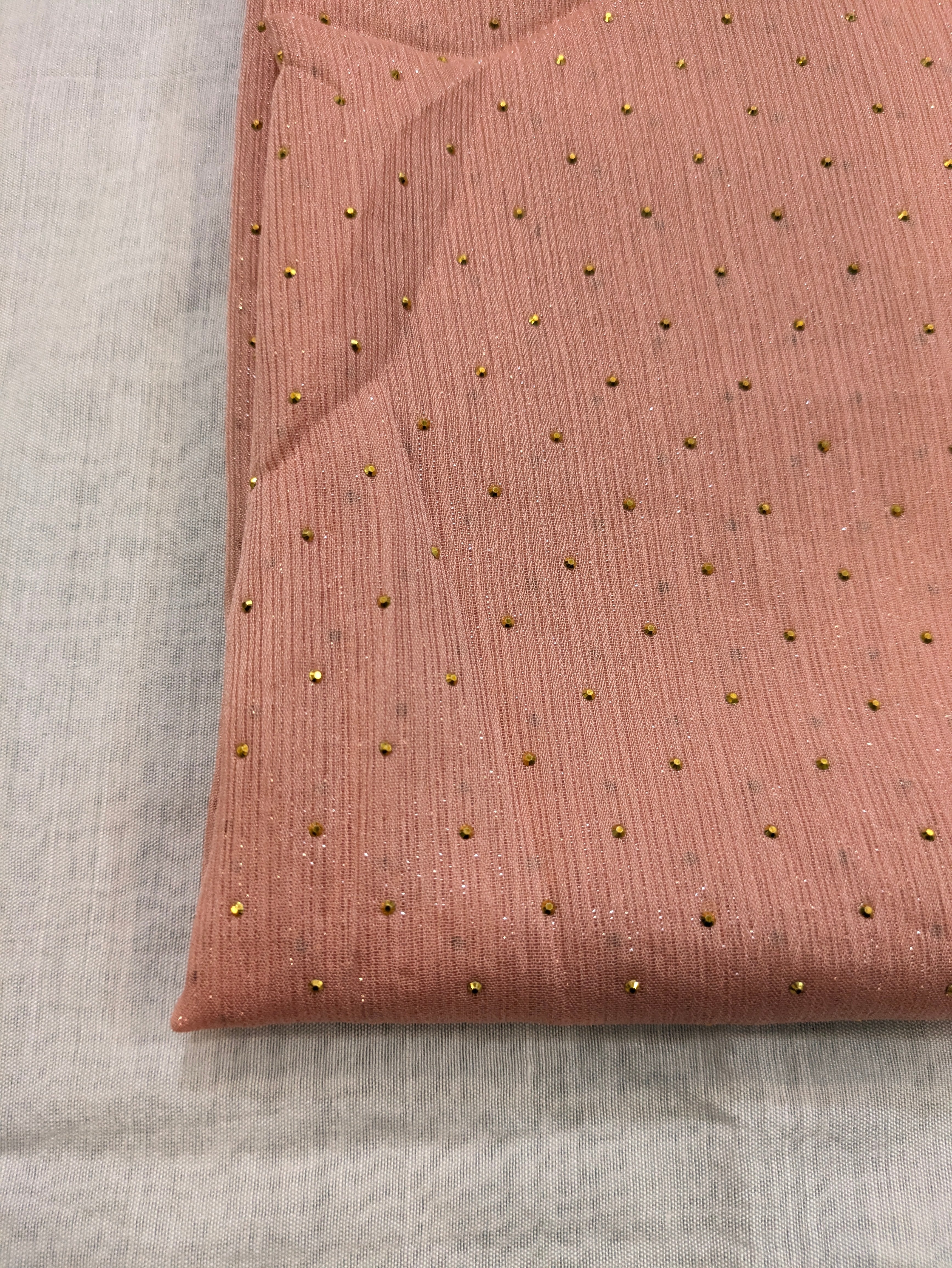 Georgette Chiffon Hijab with Golden Stone