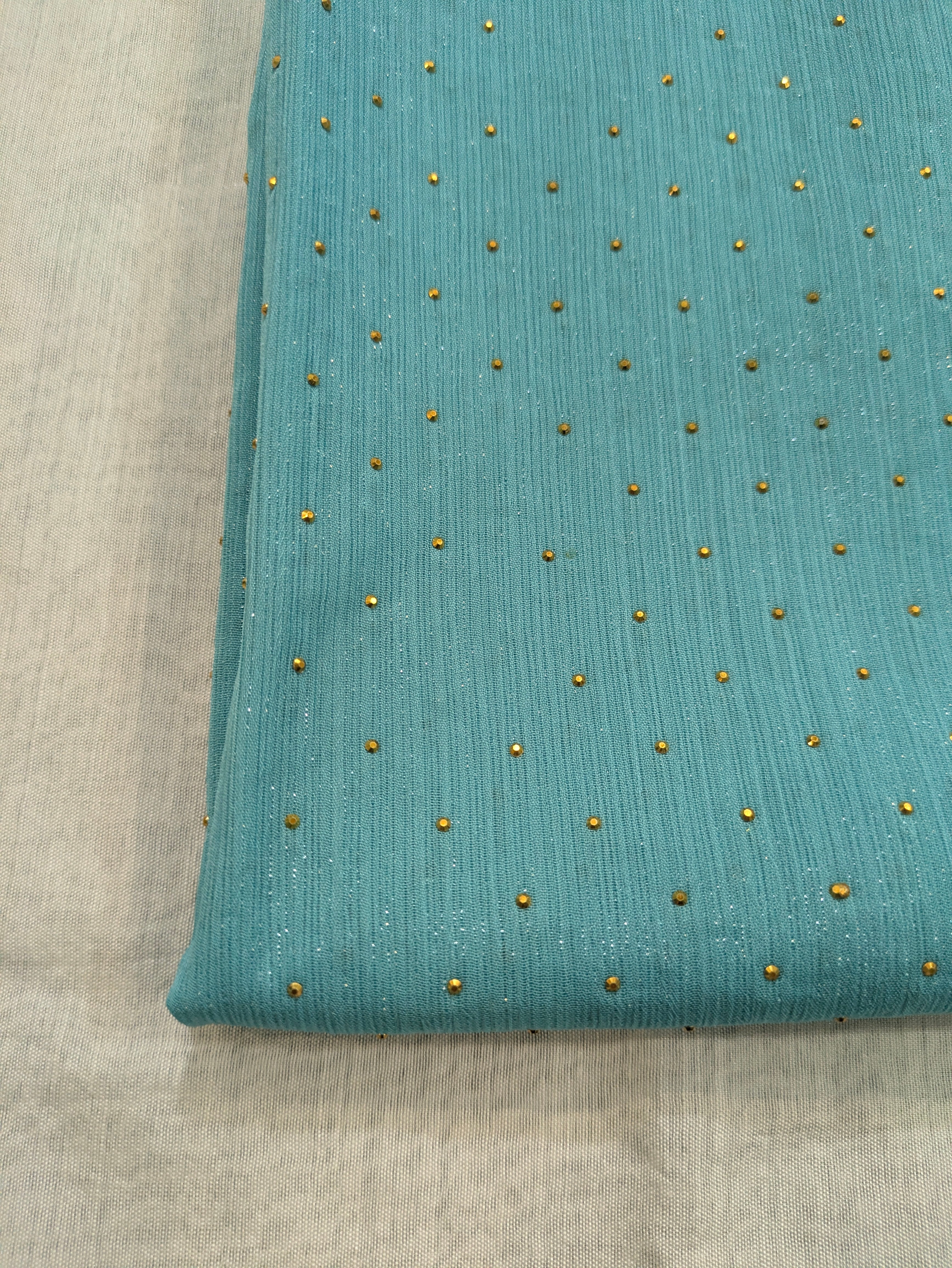 Georgette Chiffon Hijab with Golden Stone
