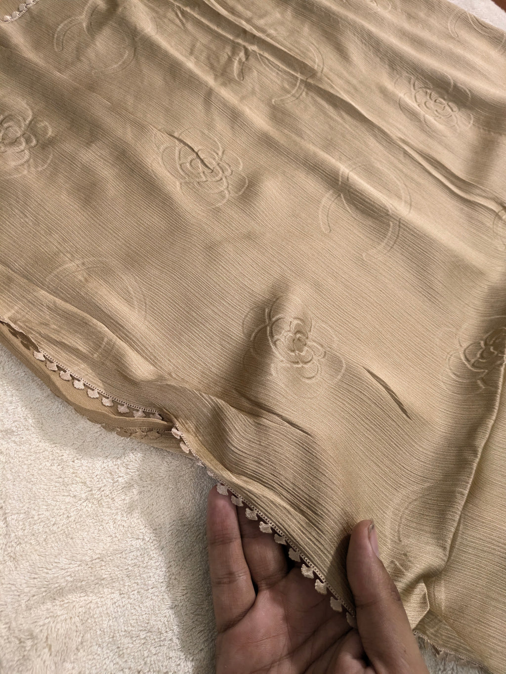 Premium Silk Hijab with Four Side Cutwork Lace | Elegant Party Wear Hijab