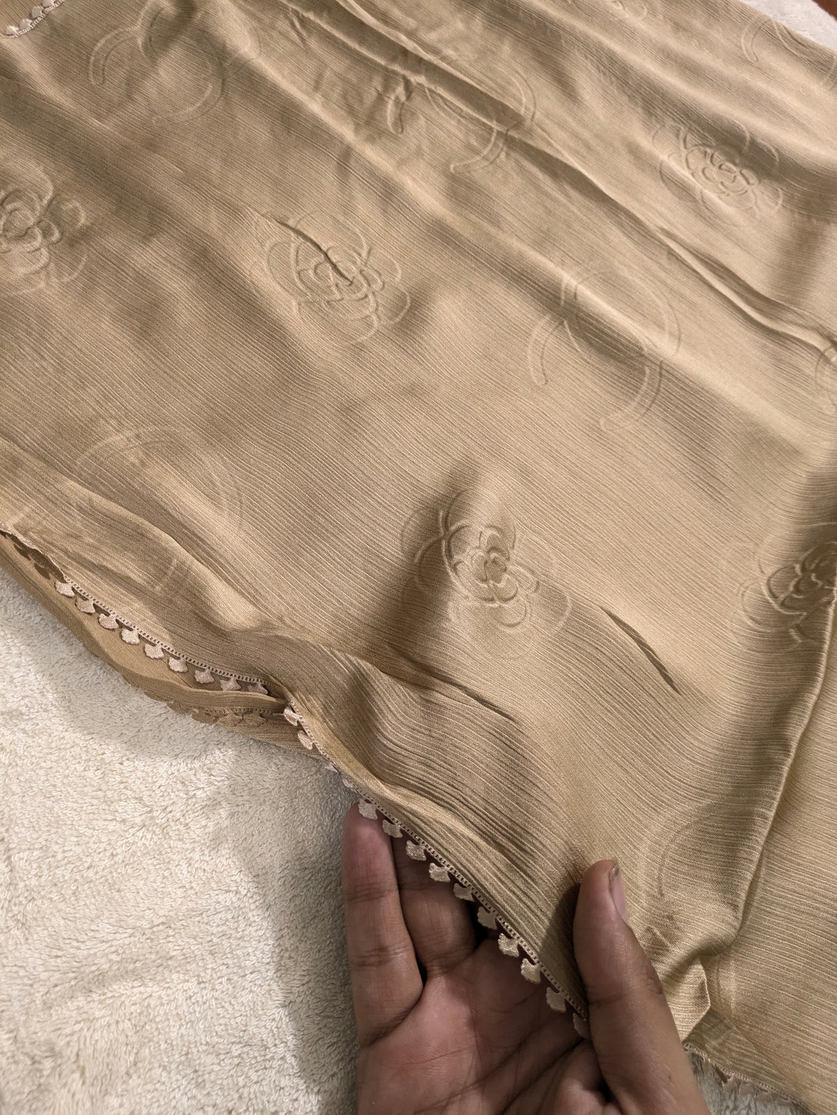 Premium Silk Hijab with Four Side Cutwork Lace | Elegant Party Wear Hijab