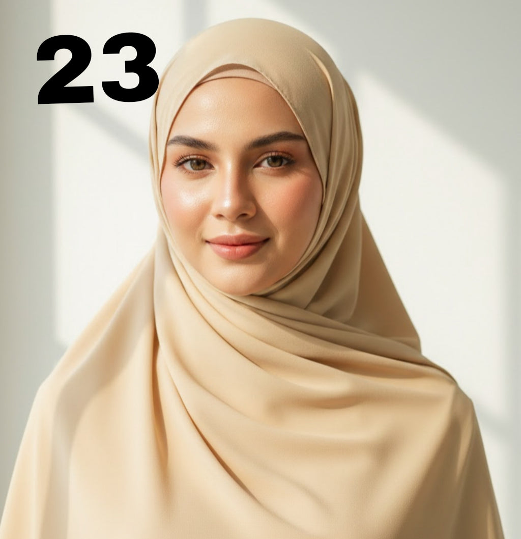 Plane Chiffon Georgette Hijab / Stoller