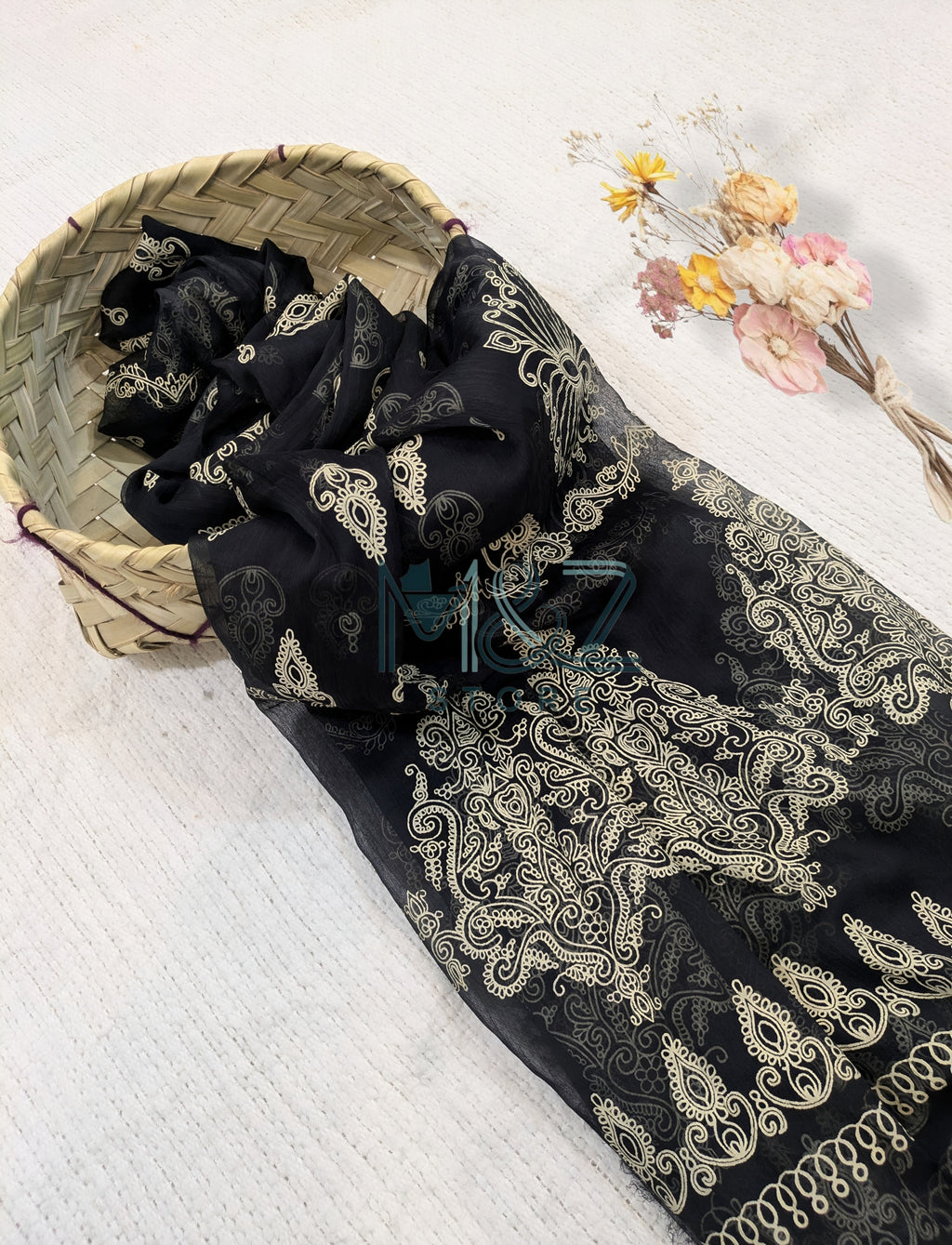 Chiffon Block Print Dupatta 2.5 yards