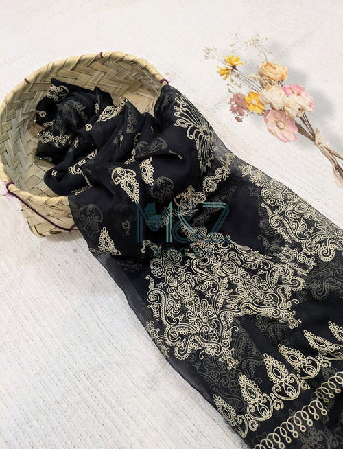 Chiffon Block Print Dupatta 2.5 yards