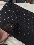 Black Chiffon Dupatta with Silver Embroidery | Premium Party Wear & Wedding Dupatta | 2.5 Yards
