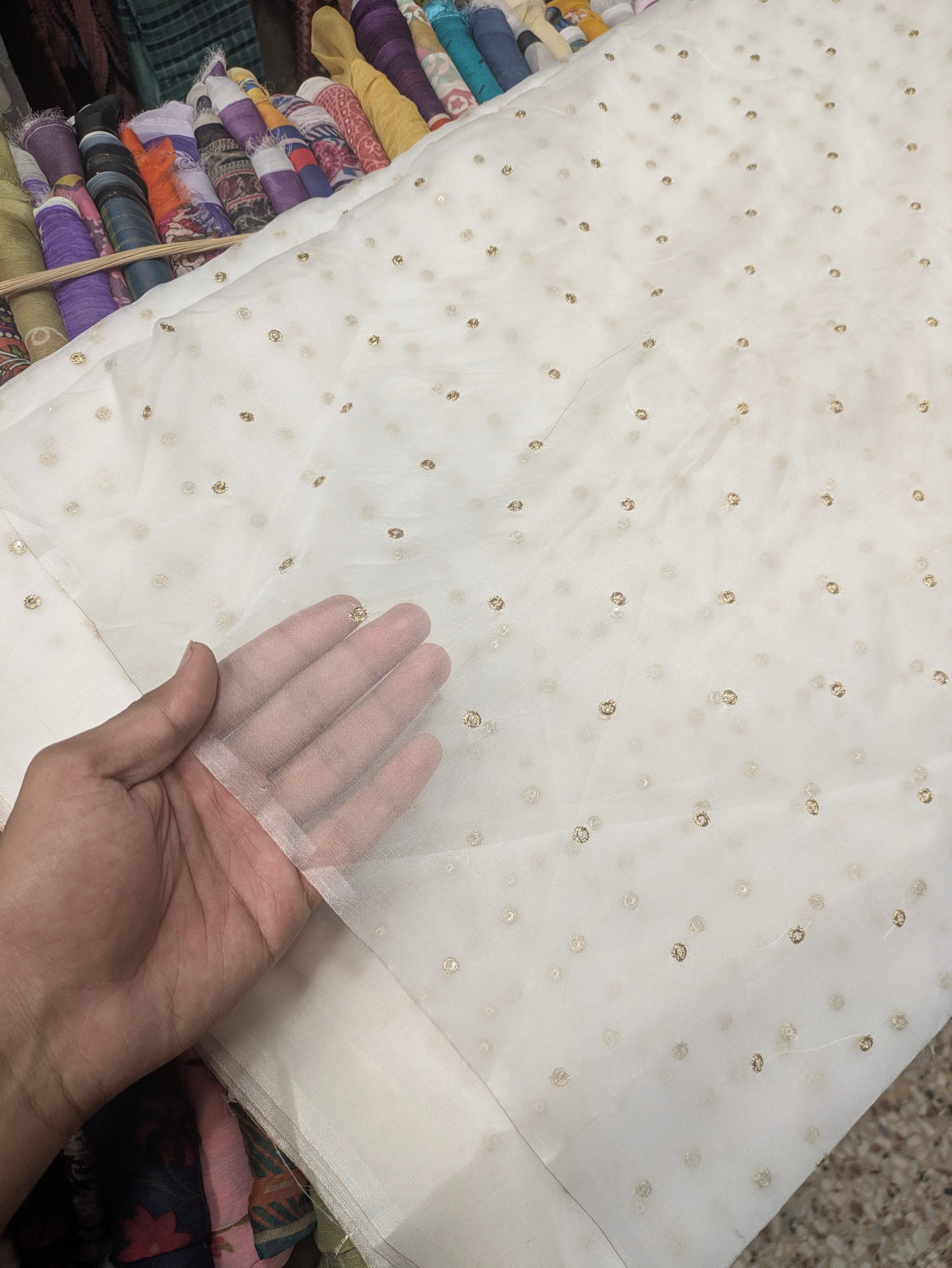 Pure Soft Organza Dupatta with Golden Chan Embroidery | Diyable Party Wear Dupatta | 2.5 Yards