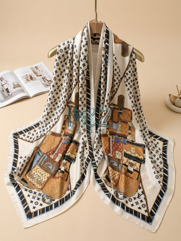 Silk Printed Hijab Printed Silk Scarf- Silk stoller - Silk hijabs Lightweight Satin Scarves