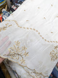 Semi Pure Chiffon golden  Embroidered Dupatta