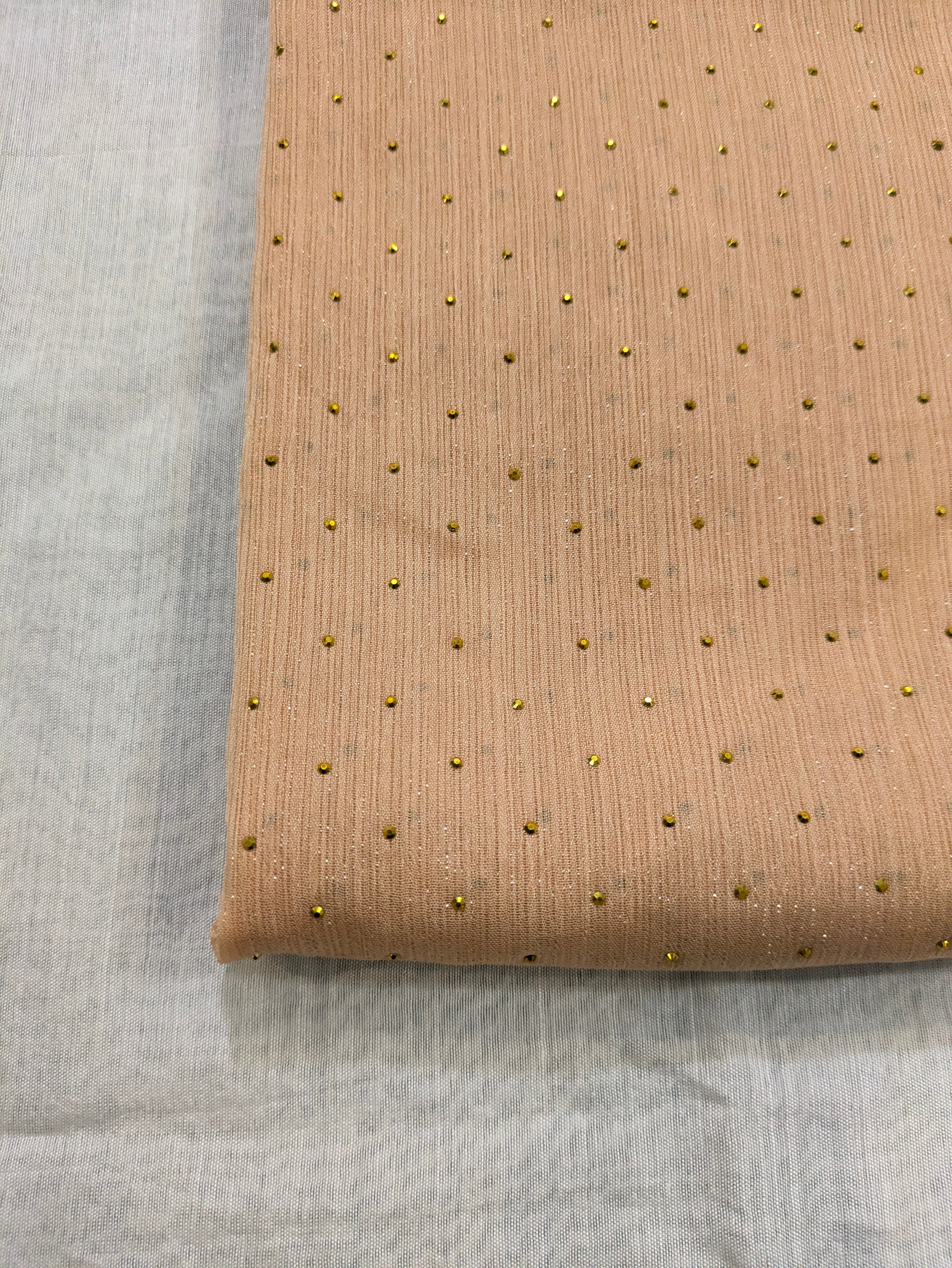 Georgette Chiffon Hijab with Golden Stone