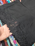Voile Lawn black  Scalloped Dupatta with black    Embroidery | black lawn Cutwork Dupatta 2.5 yards length