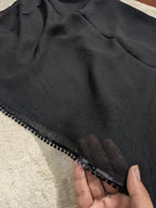 Premium Soft Lawn Hijab with Four Side Lace & Textured Fabric – 2 Yards