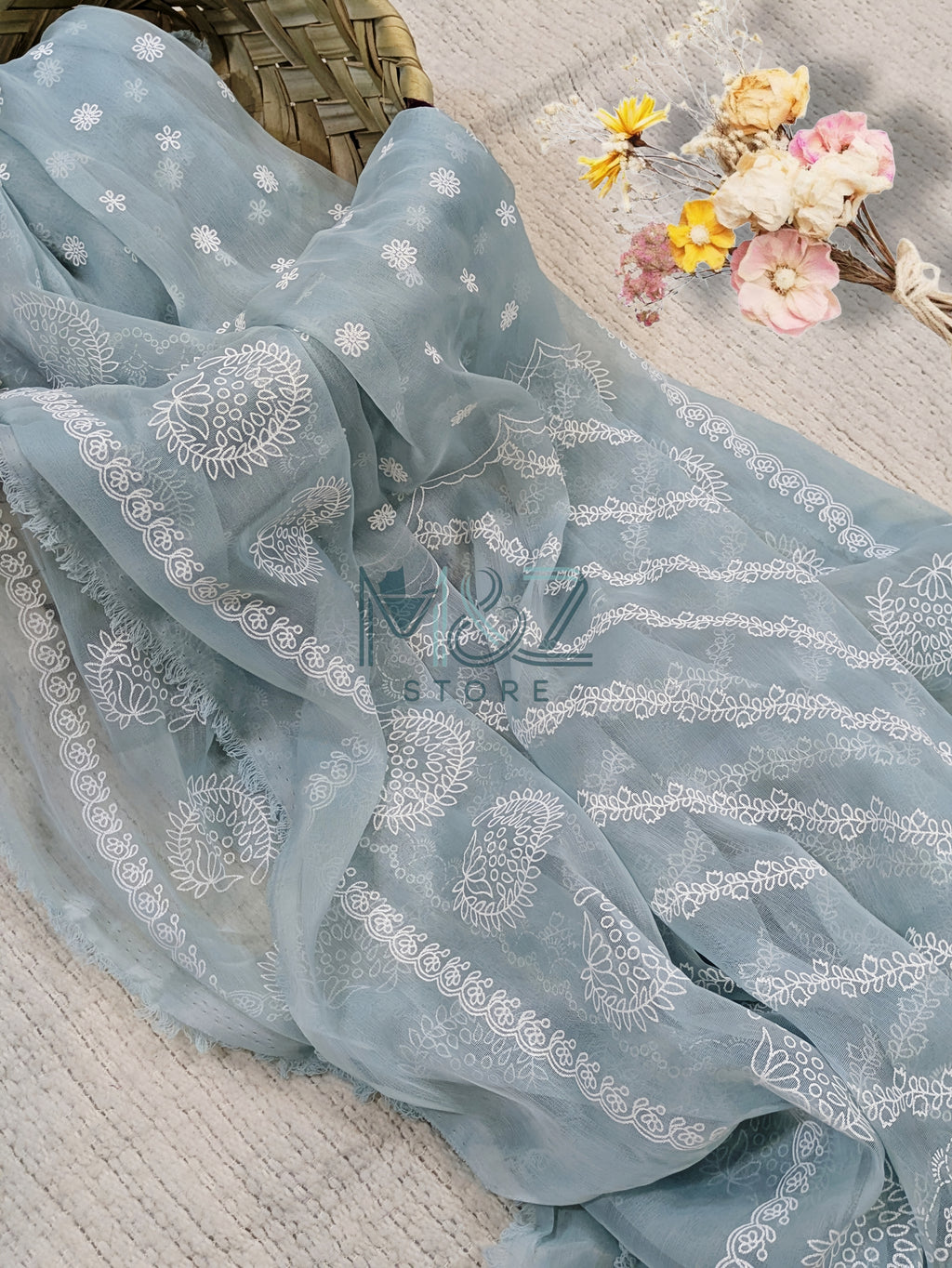 Chiffon Block Print Dupatta 2.5 yards